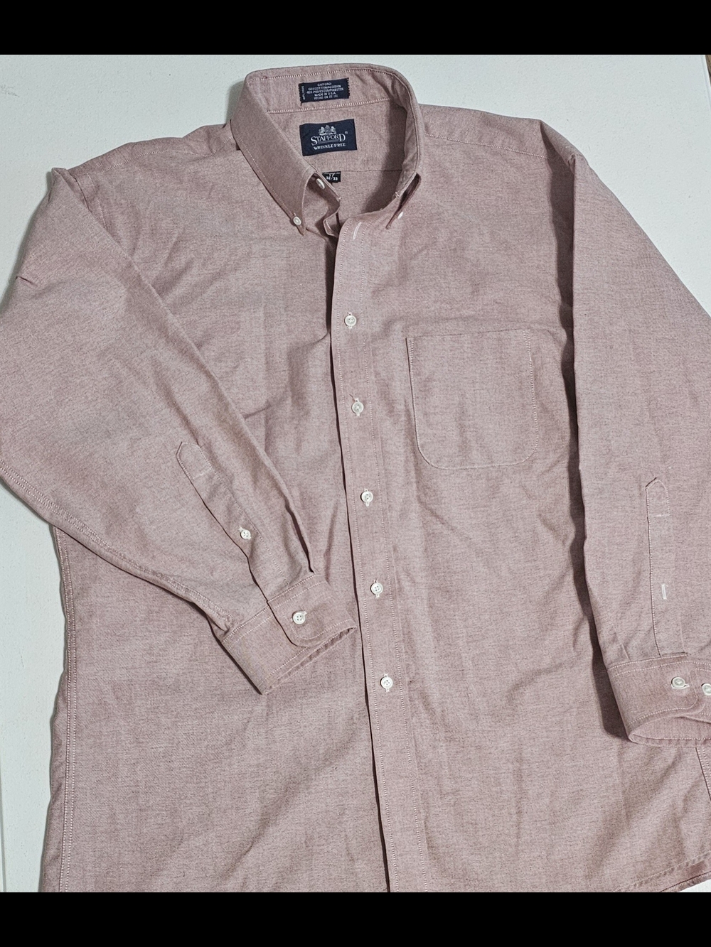 Men's Button-Down Stafford Shirt - Light Red, Wrinkle-Free